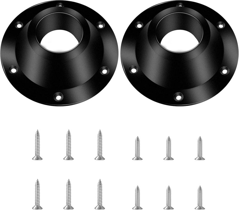 Bcautay 2 Pcs Aluminum RV Table Base Mount RV Dinette Table and Floor Mount Base 6 Mounting Holes Camper Table Leg Base with Mounting Screws for RV Boat Camper Trailer (Black) - Image 1